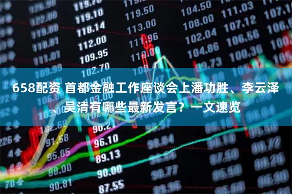 658配资 首都金融工作座谈会上潘功胜、李云泽、吴清有哪些最新发言？一文速览