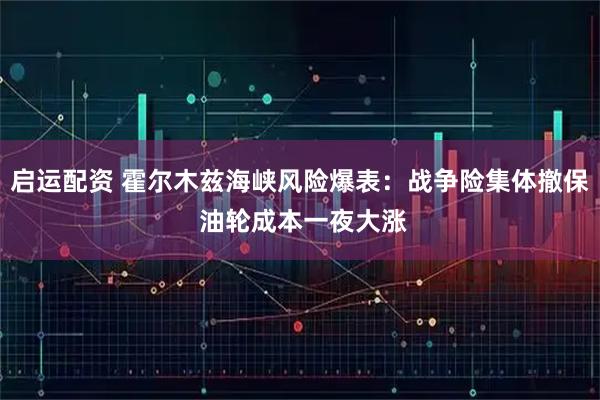 启运配资 霍尔木兹海峡风险爆表：战争险集体撤保 油轮成本一夜大涨